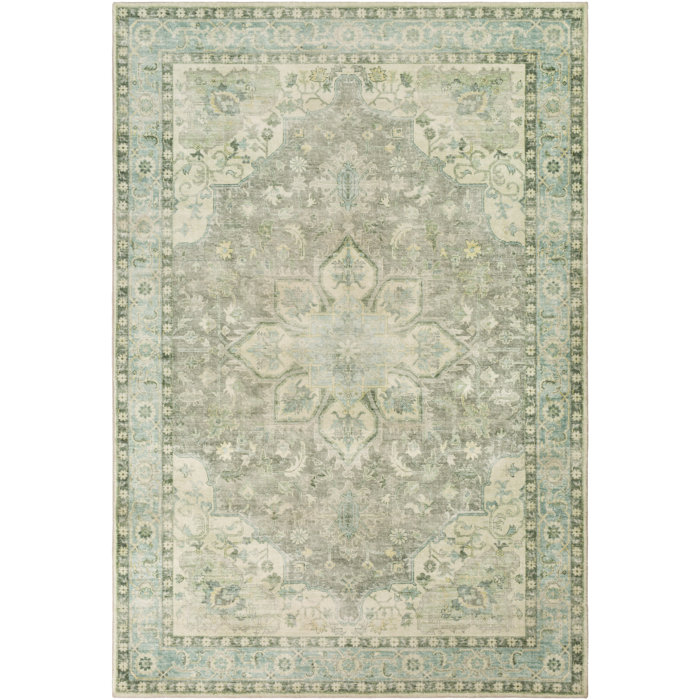 Laurel Foundry Modern Farmhouse Hinkson Oriental Cream/Gray Area Rug